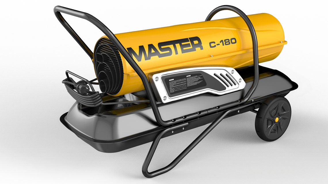 AMV Design, Master, termoventilatore, riscaldatore con ventilazione, Generatore d’aria calda carrelato